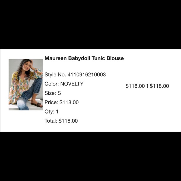 Anthropologie Tunic - S , barely worn. Purchased two instead of one. - Picture 3 of 3